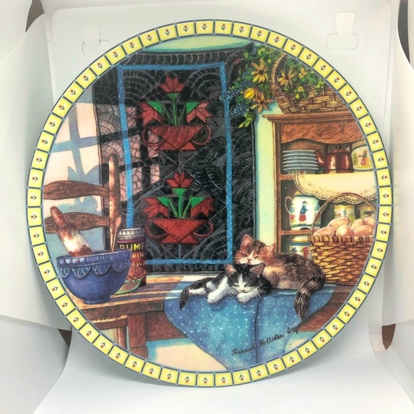 Edwin Knowles Lazy Morning Cat Plate - Picture 1 of 10